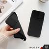 Etui Do Iphone 15 Pro Max Slide Case Z Osłoną Na Obiektyw Aparat Obudowa Matowe Czarne Alogy Soft Matt + Szkło
