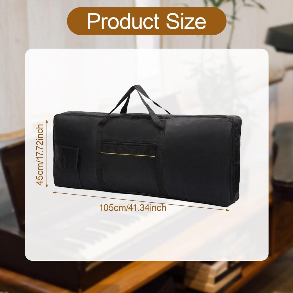 61 Key Keyboard Bag, Electric Case, Dustproof, Storage Pockets for Carrying, Performance