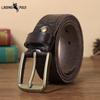 Men's Leather Belt Pure Copper Personality Fashion Trend Crocodile Pattern Youth Pin Buckle First Layer Cowhide All-Match Jeans Belt