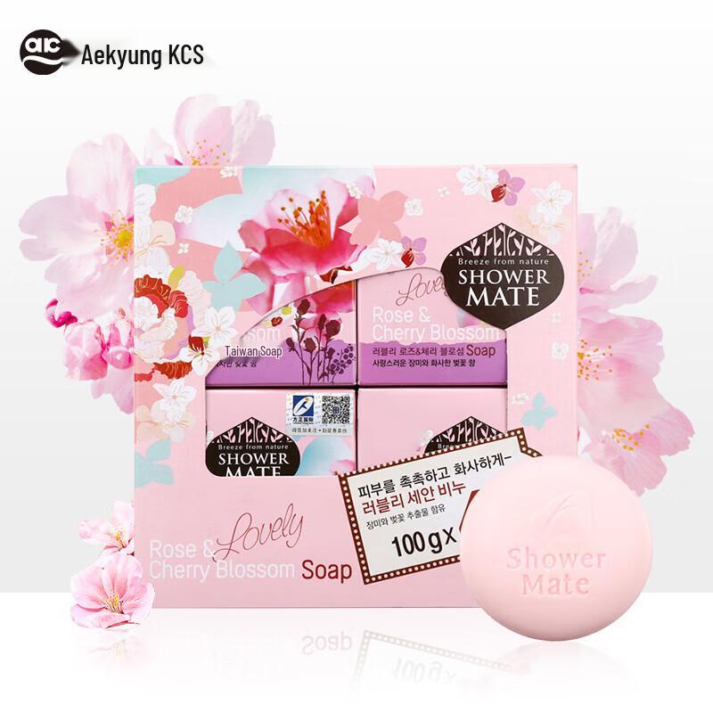 AEKYUNG Rose Cherry Blossom Scented Soap (4x100g Set)