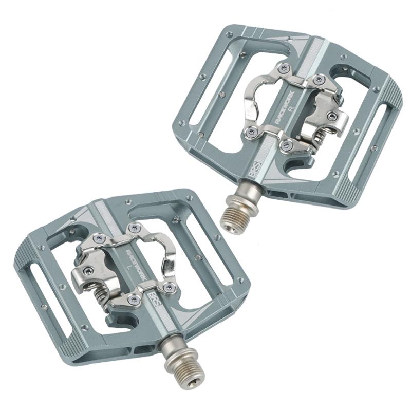 

Педали RACEWORK M215 для велосипедной подножки Mtb, смешанные педали, зажим для горного велосипеда, подставка для ног, двойная функция, Spd, алюминий M215 Titanium