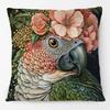 Animals On Vintage Sofa Cushion Cover Parrot Cockatoos  Pig Goose Chicken Dog Painting Art Print Pillow Case