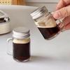 1/2pcs Mini Mason Jar Coffee Concentrate Sub-Bottling Sealed Jars Juice Family Party With Cover Portable Handle Cup Glass Bottle