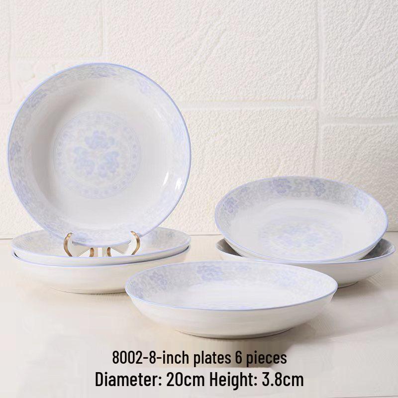 Retro Ceramic Porcelain Microwave-Safe Bowl Set - Chinese Style Tableware