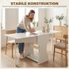 Dining Table Foldable Kitchen Table with Storage for 2-4 People Folding Table for Small Spaces Dining Room 160 x 60 x 75 cm White