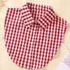 Plaid Faux Collar for Women's Sweater or Blouse - Red and Black Checkered Design