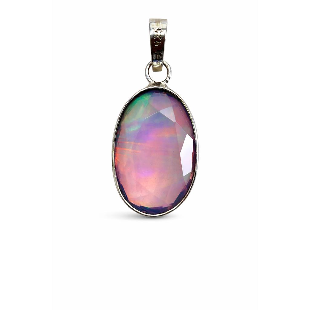 Natural Opal Pendant 23 ct Oval 925 Sterling Silver Gems October Birthstone for Gem Collections