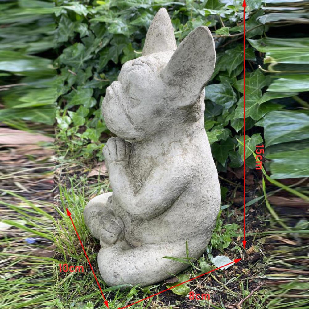 Meditating French Bulldog Statue for Indoor Outdoor Garden Yard Decor