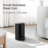 Cesun 1.2 Gallons Small Black Trash Can, Bathroom Garbage Can with Lid and Foot Pedal, Mini Round Wastebasket for Bathroom, Bedroom, Office, 4.5