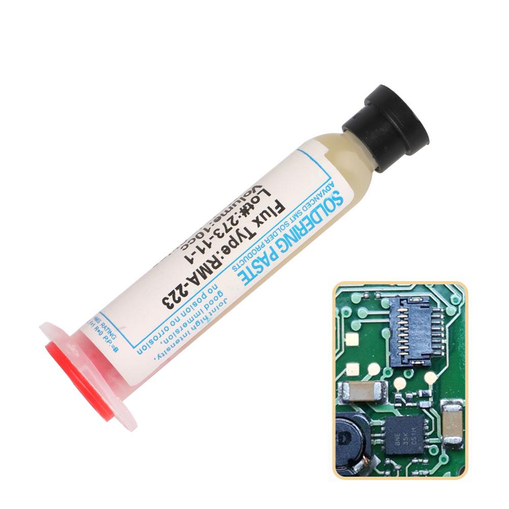 

Паста для пайки No-Clean 10 см3 Ремонт пайки PCB IC Детали Сварка Сварка Advanced Oil Flux Смазка RMA-223 Паяльная паста белый