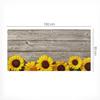 Dekorative Matte mit Muster für den Schreibtisch Sonnenblumen auf Holzhintergrund 100x50 cm