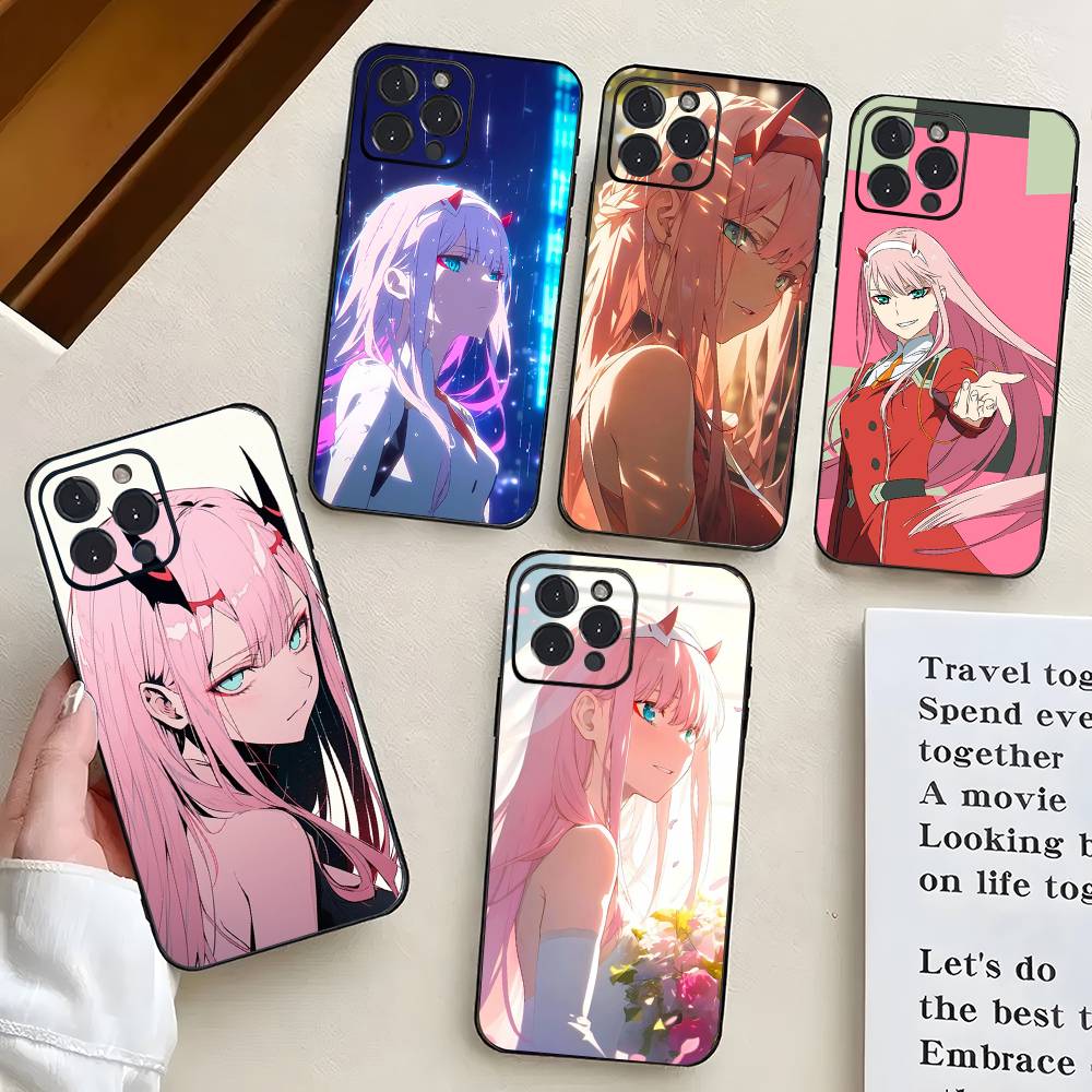 Zero Two Animation DARLING In The FRANXX Phone Case For IPhone 17 Air 16 15 14 13 Pro Max 11 12 Black Silicone Cover