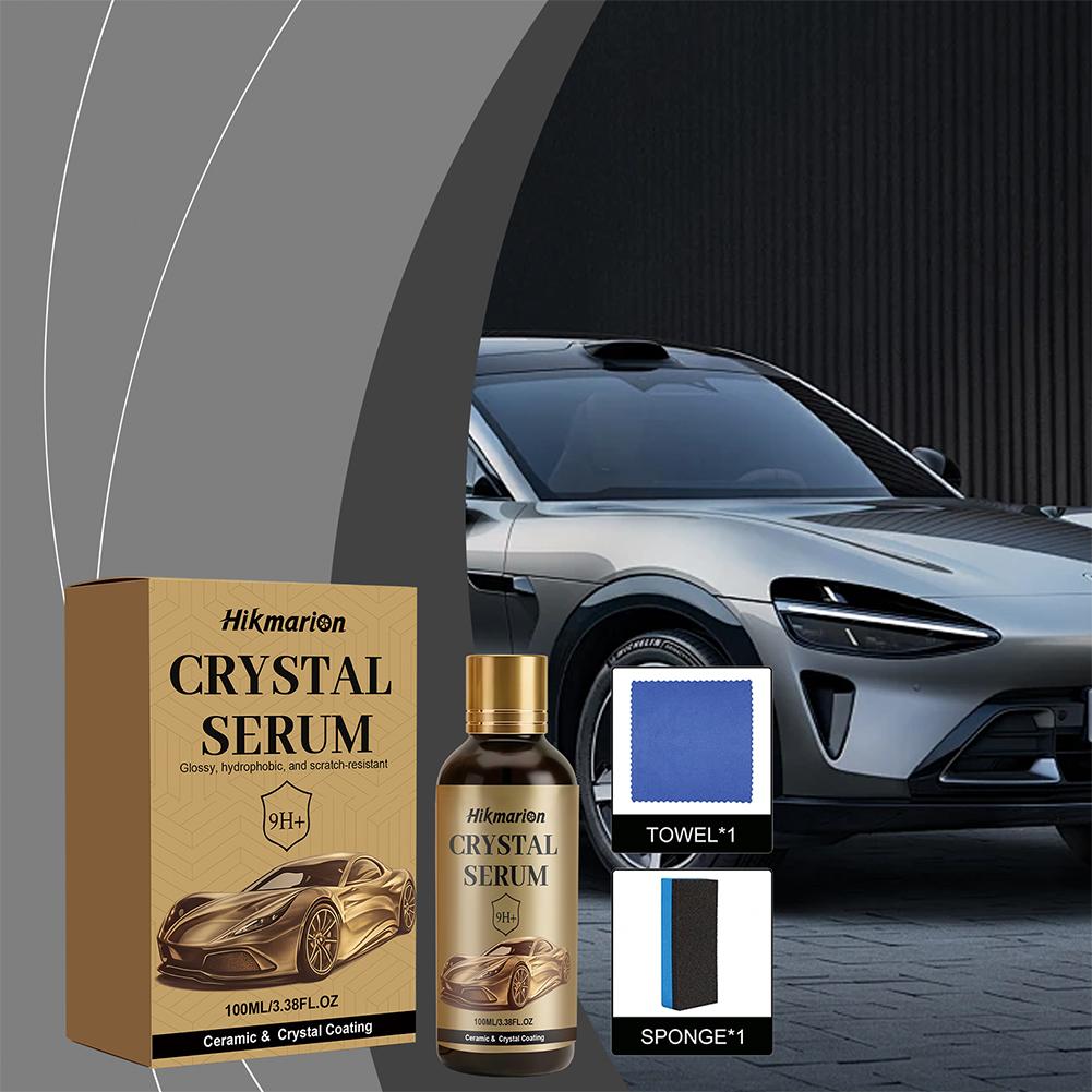Kristall Serum Keramikbeschichtung Kit Autolackschutz Hochglanz Kratzfest Hydrophob Leicht zu Reinigen Autoaufbereitung Zubehör