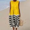 Sleeveless dress new pleated large version loose casual round neck D printing source