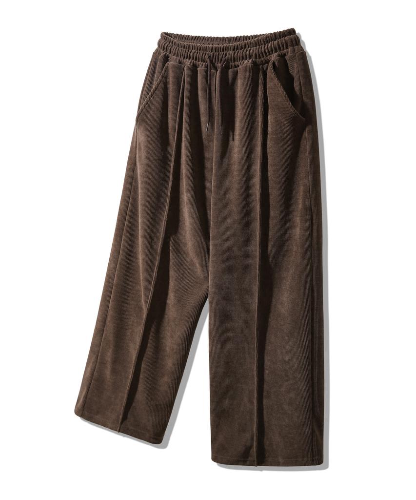 ALVINCLO Cozy Velour Pintuck Wide Elastic Pants Pan2531 (4 Colors)