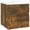 VidaXL Vanity Unit with Integrated Basin Under-Sink Cabinet Bathroom Storage Unit Home Smoked Oak Wood 3152858