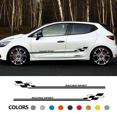 2 szt. Naklejki na bok drzwi samochodowych Dla Renault Clio Megane Duster Akcesoria samochodowe Grafika Dekoracja Racing Spirit Naklejki Pokrowiec z folii winylowej