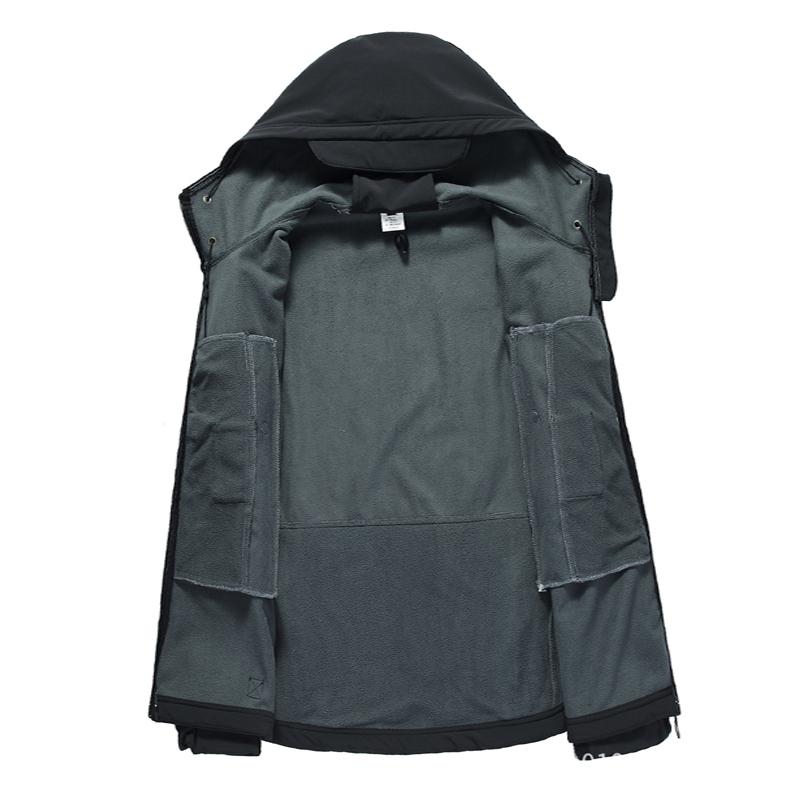 Men's Winter Fleece Outdoor Jackets Camping Hiking Trekking Fishing Climbing Cargo Hoodie Coat