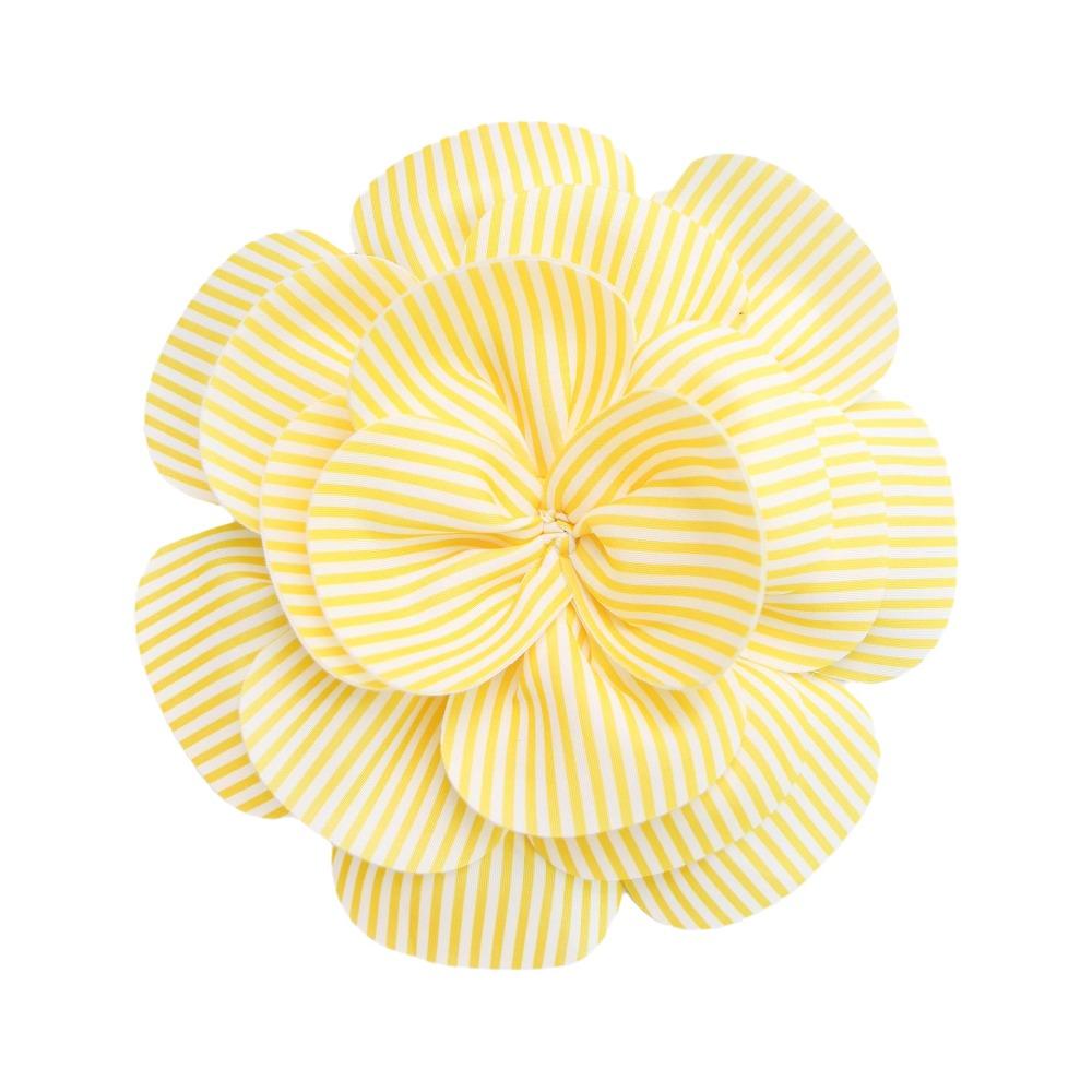 

New 27cm Rose Flower Headpiece Stripe Multi-layered Corsage Handmade Fascinator Hat Apparel Shoes and Bags жовтий