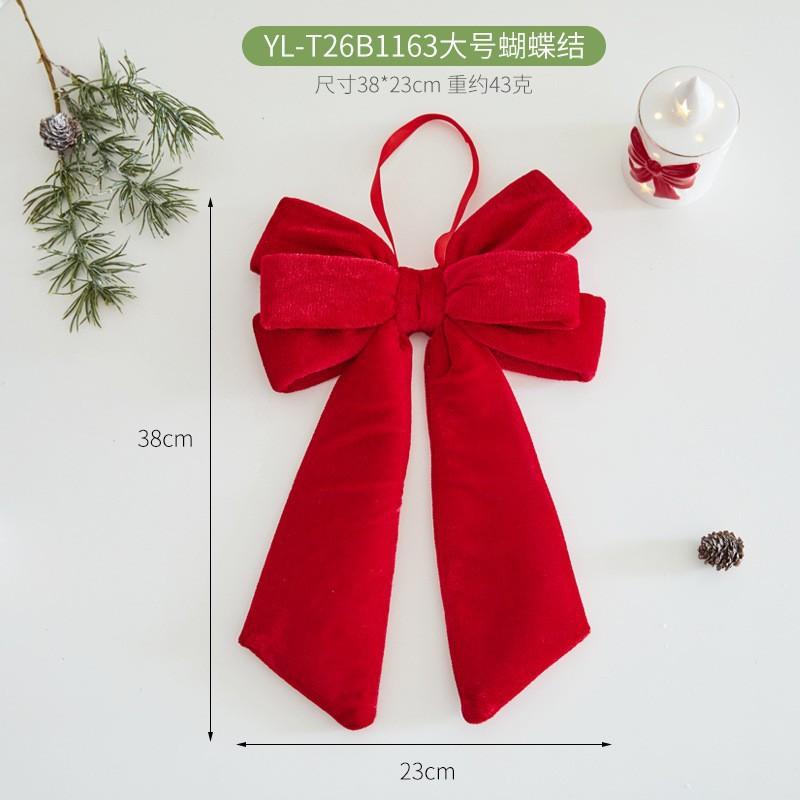 Red Velvet Bow Ornament Christmas Tree Hanging Decor Wedding Party Home Festive Decoration