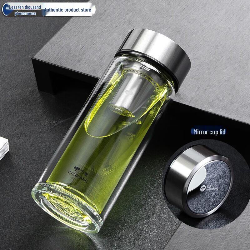 Wanxiang Double-Layer Glass Tea Infuser Water Bottle