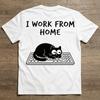 2026 New Unisex Funny Work From Home Cat Lazy Black Cat Keyboard Graphic Short Sleeve TShirt Cotton Casual Top Remote Workers