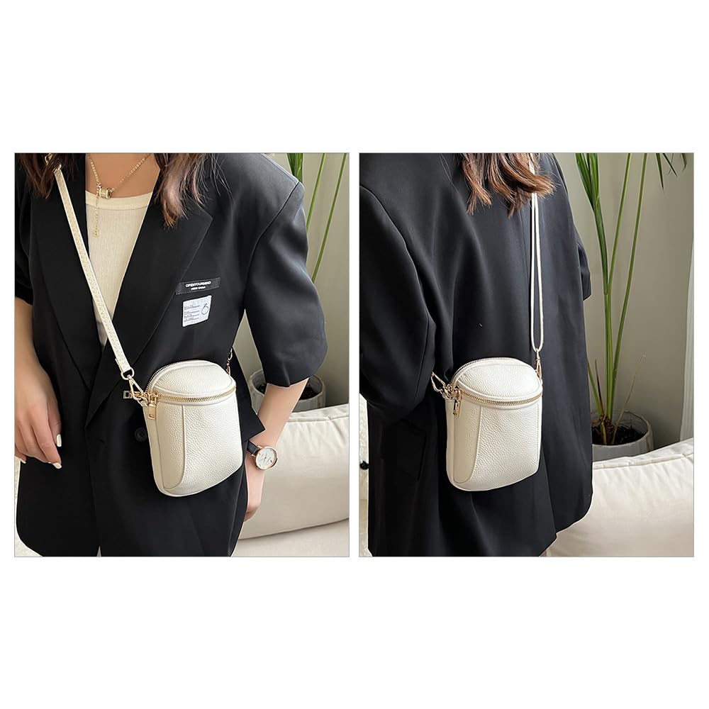 Cowhide Leather Mini Shoulder Bag for Small Pochette Genuine Thick Shoulder Mini Smartphone n646 [Whatna] Women, Mother's Bag, Leather, Leather,
