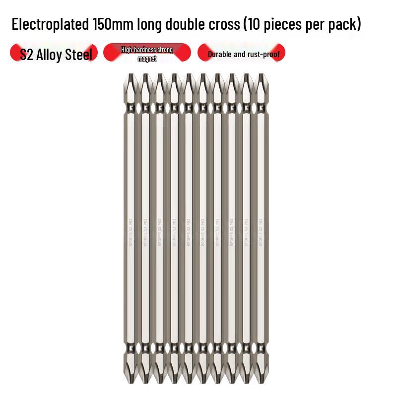 Double-Ended Magnetic Cross & Flathead Electric Screwdriver Bit Set