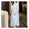 NaVaVa Women Romantic Flower Frill Long SleeVe V Neck Dress No701