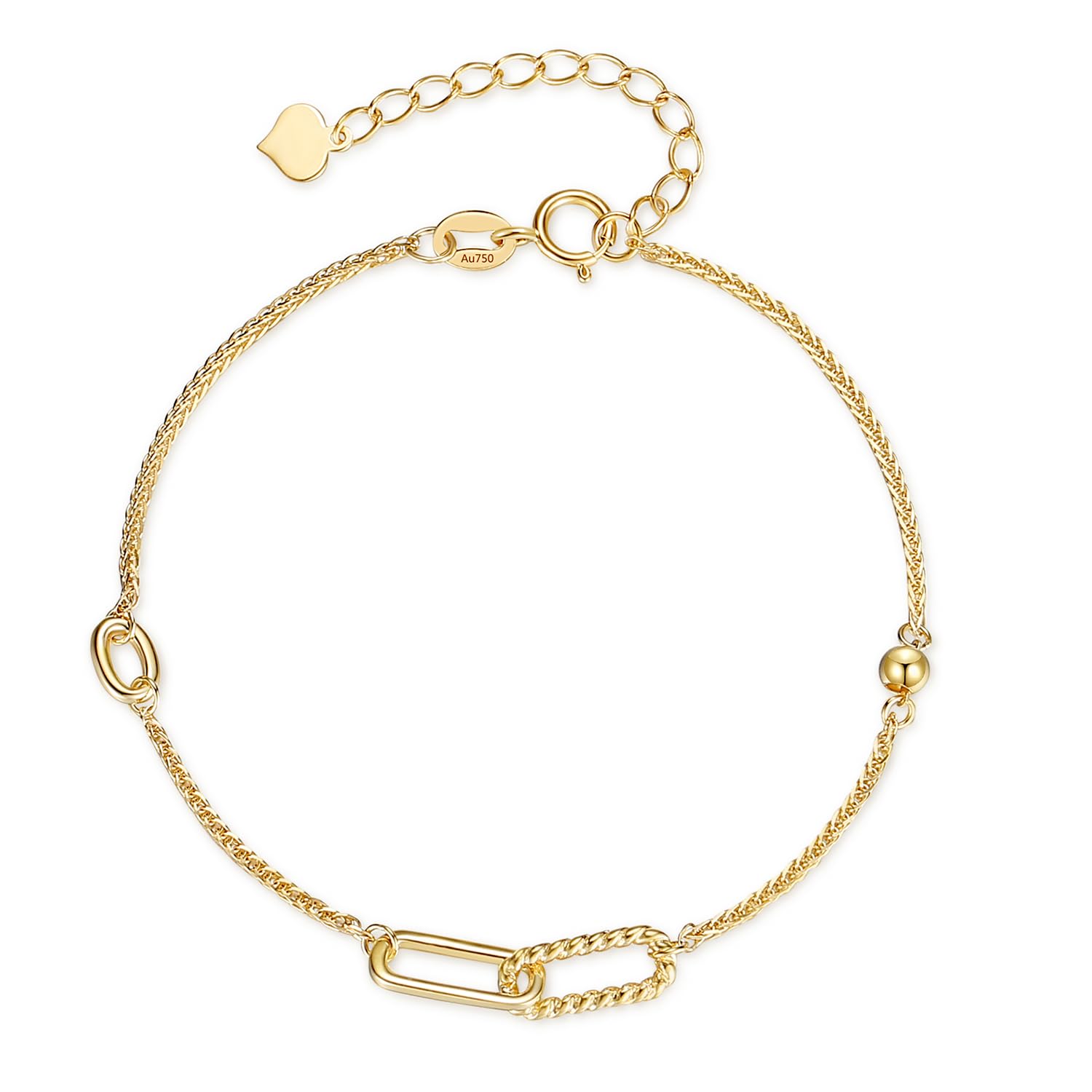 

FANCIME 18K Yellow Gold Bracelet with Paper Minimalist Open Oval Perfect for and Popular Gift Wrapping Women s Clip, Design, Birthdays, Anniversaries,