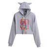 Attack on Titan Women's Cropped Hoodie with Cat Ears - Mikasa & Eren Wings of Freedom Anime Merchandise