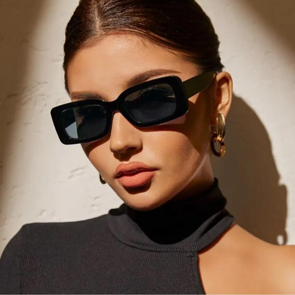 Small Rectangle Women Sun Glasses  Men Shades Retro Square Black Sunglasses  Luxury Glasses White Decoration Eyewear