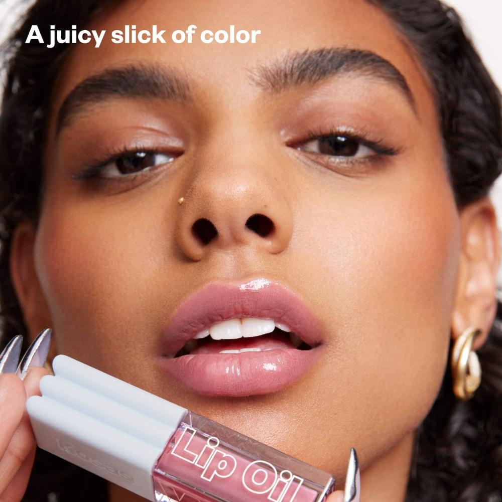 Kosas Wet Lip Oil Aufpolsternde Peptid-Lippenbehandlung Glanz 0,15 Unzen 4,6 ml Malibu Cool Perlmuttrosa