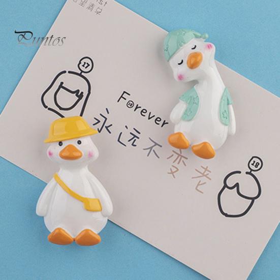Fridge Magnet Resin Various Styles Lovely Crooked Neck Cartoon Duck Magnetic Decorative Craft Home Door Window 3D Sticker Household Supplies