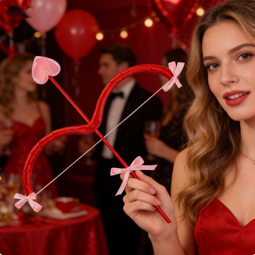 Cupid's Bow and Arrow Set Valentine's Day Weddings Decor Photobooth Props Romantic Angel Costume Couple Party Accessories