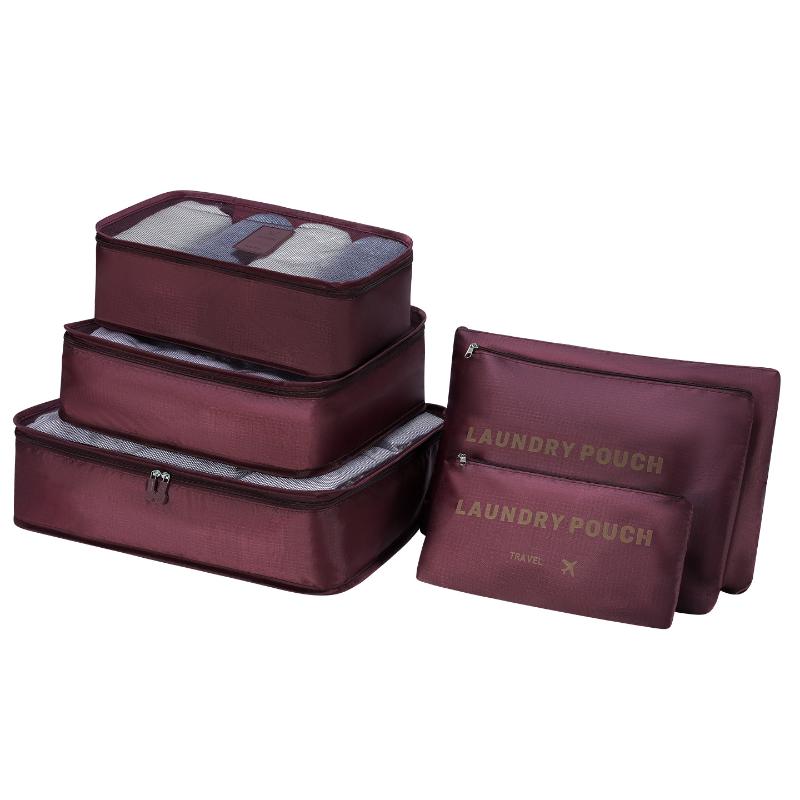 6Pcs Clothes Luggage Travel Blanket Shoes Organizers Bag Suitcase Pouch Packing Cubes Travel Bag Organizer