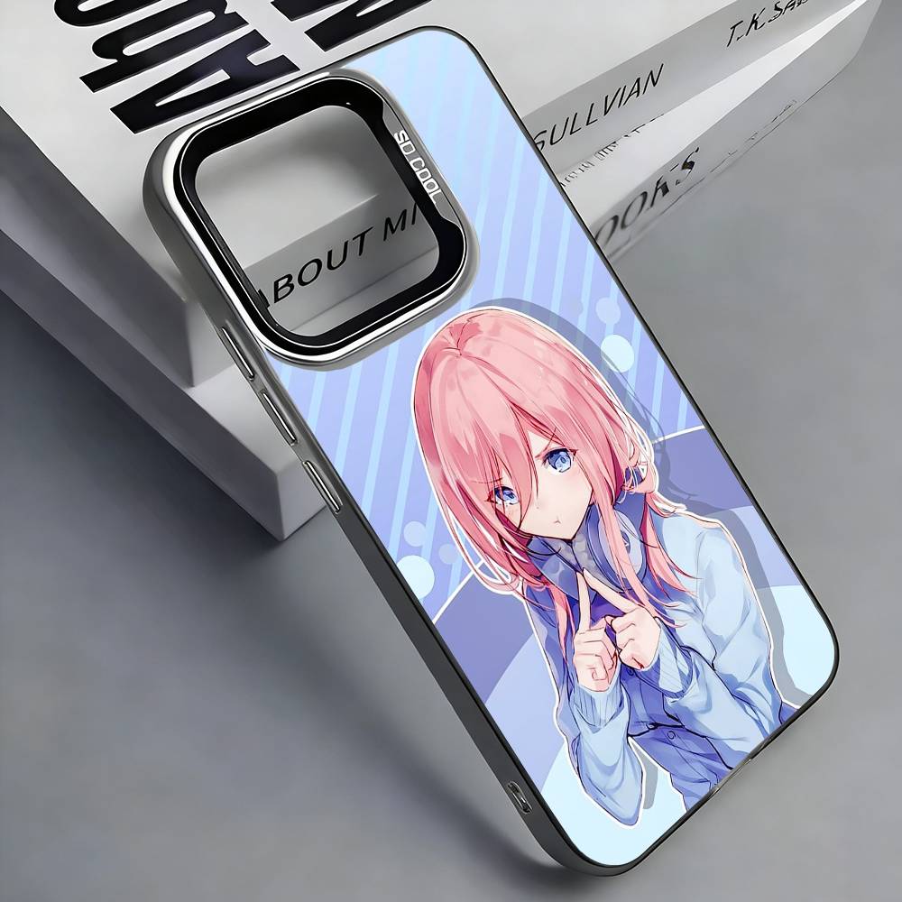 M-Miku N-Nakano Colorful Silver Back Phone Case For IPhone 17 16 15 14 13 12 11 Plus Pro Max Plus
