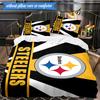 Pittsburgh Steelers Logo Art 3pcs Bedding,Including 1pc Duvet Cover And 2pcs Pillowcases Perfect for Christmas,Ideal for Bedroom, Dormitory