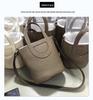 Luxury Women's Cowhide Basket Bucket Bag