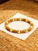 Retro Style Gold color Volcanic Lava Stone Beaded Bracelet Brown Wood Beads Energy Reiki Charm Grounding Protection Jewelry Gift