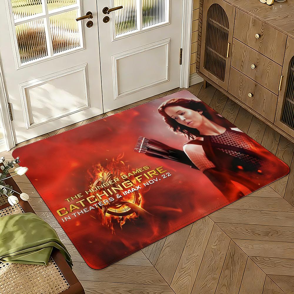 Film The H-Hunger Games Floor Mat Soft Thickened Absorbent Non-Slip Bedroom Living Room Door Mat Home Decor Flannel Rugs
