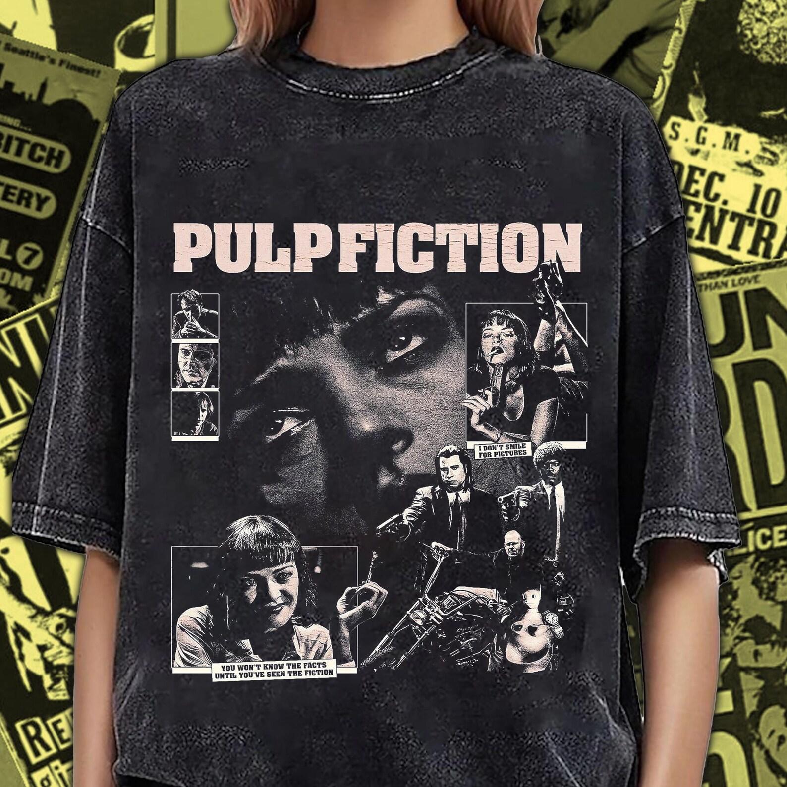 Vintage Washed Pulp Fiction T-Shirt: Quentin Tarantino Movie Tee Unisex Heavy Cotton Tee PF001 2XL
