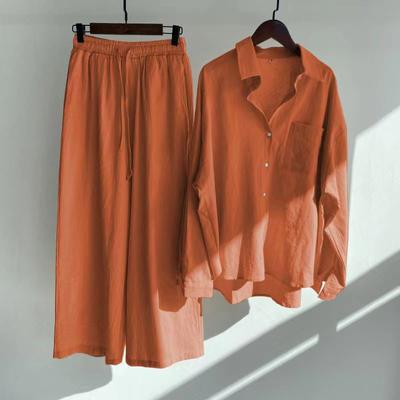 Womens Summer Blouse and Pants Casual Two Piece Suit Set
