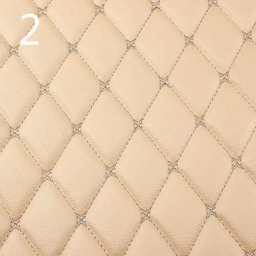 Thick Quilted Faux Leather Fabric Embroidery Upholstery Fabric Car Roof Bedside Leather Door Sponge Trim Decoration