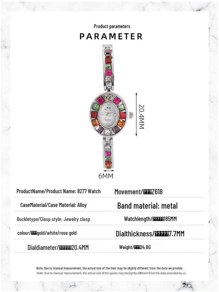 Elegant Petite Ladies' Wristwatch with Inlaid Gemstones