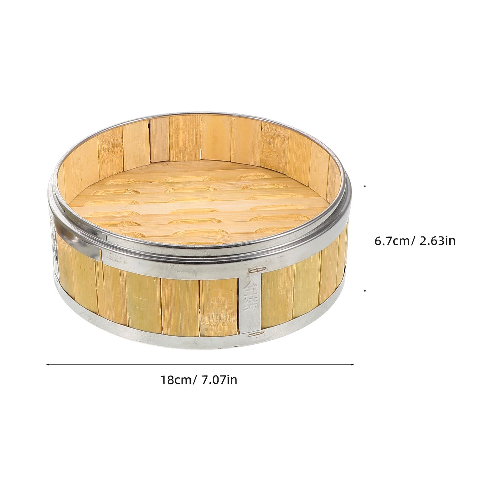 2pcs Bamboo Steamers 18Cm Vegetable Steamer Basket For Dumplings Fish Rice Asian Kitchen Cooking Wooden Food