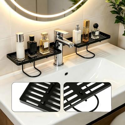Universal Universal Bathroom Storage Rack Water Drainage Mesh Faucet Storage Shelf Iron Art Non-punching Sink Shelf Box Kitchen