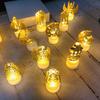 Ramadan Decoration Eid Mubarak Iron Candle LED Light Ornament Islam Muslim House Party Decoration Gift Not Include Battery