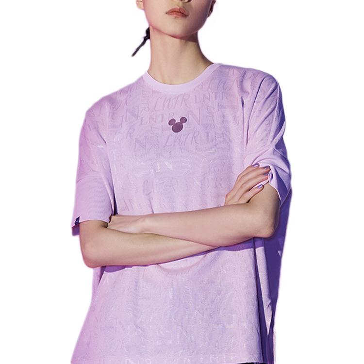 Li-Ning X Disney Fashion Oversized Short-Sleeve T-Shirt Women Tops Pink ATSQ108-4