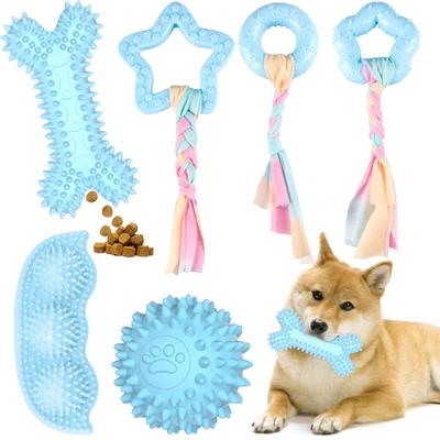CANPLUS Dog Popular Chew Rope String Ball Tug Durable TPR Stress Exercise Solitaire Pet Supplies for and Large Dogs 6-Pack Toys, Toys, Toys, Toys,
